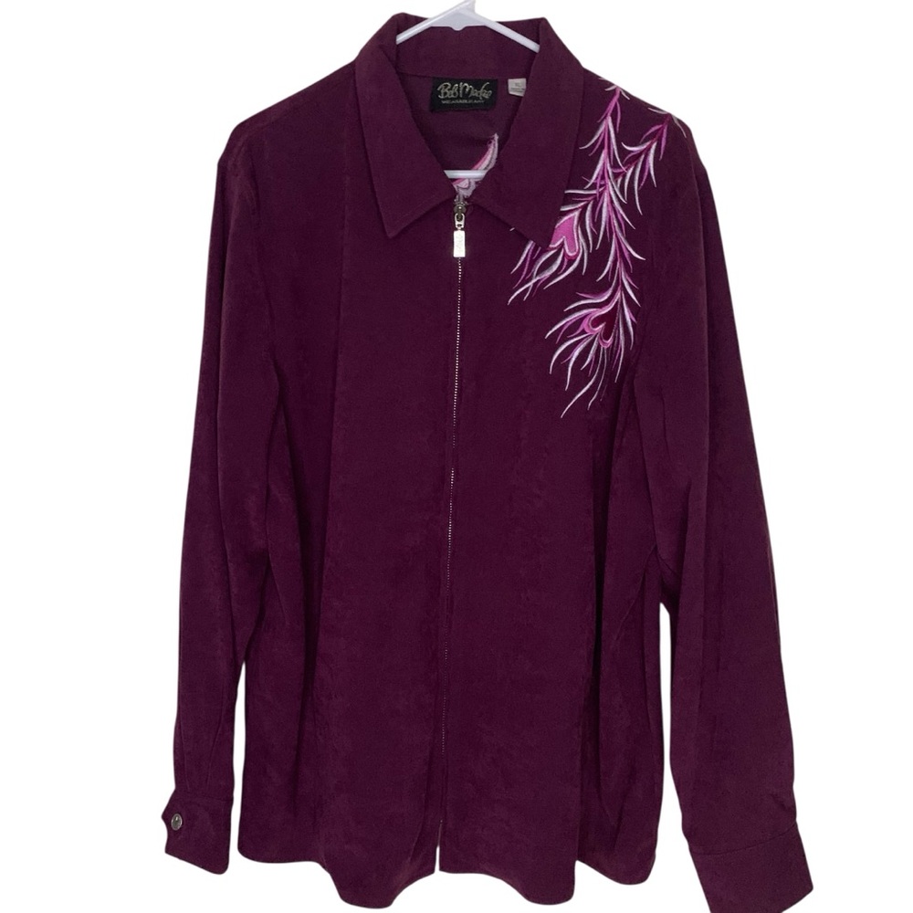 Bob Mackie Purple Tailored Jacket and Pant Set with Classic Lapel